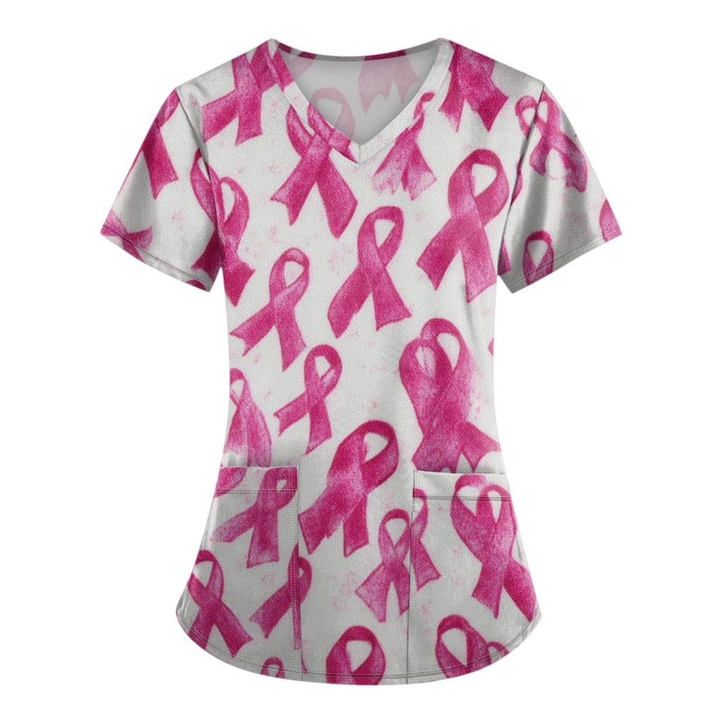 Mote Dame V-hals Kortermet Jumpsuit med Lommer Trykte Topper Klær