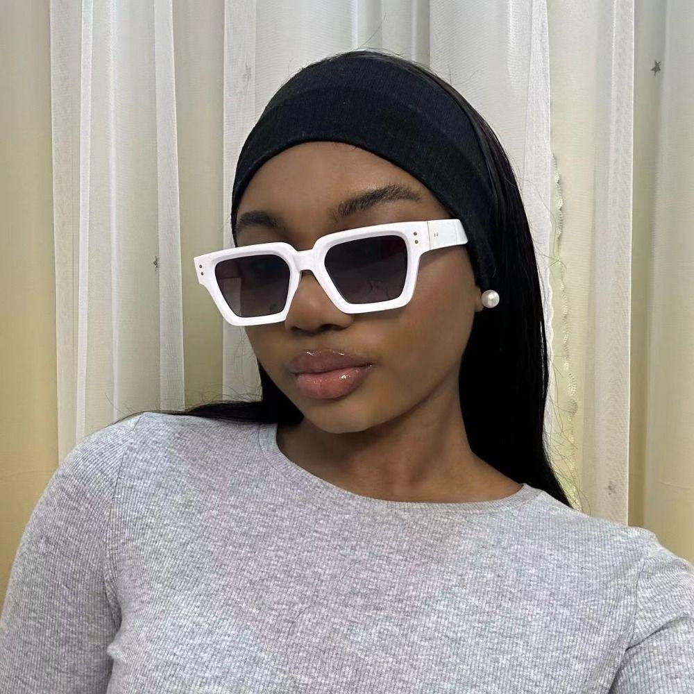 UV400 Square Frame Sunglasses Rice Nail UV400 Sun Glasses Multicolor Lenses Eyewear  Women