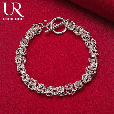 Pulsera de plata de ley 925, joyería de boda de moda