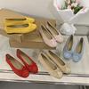 Eilyken Moda Nodo a Farfalla Punta Tonda Scarpe con Tacco da Donna Eleganti Scarpe da Donna Piatte per Festa Primavera Estate
