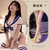 Sex underwear female sexy deep v straps hidden buckle crotch high waist one-piece cos sailor uniform suit