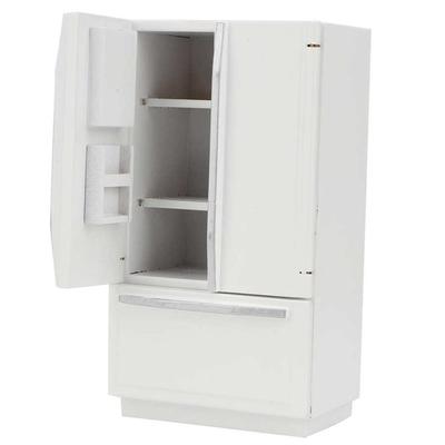 1/12 Dollhouse Miniature Kitchen White Wooden Fridge Refrigerator Freezer for Dolls Bedroom Living Room Accs Kids Toys