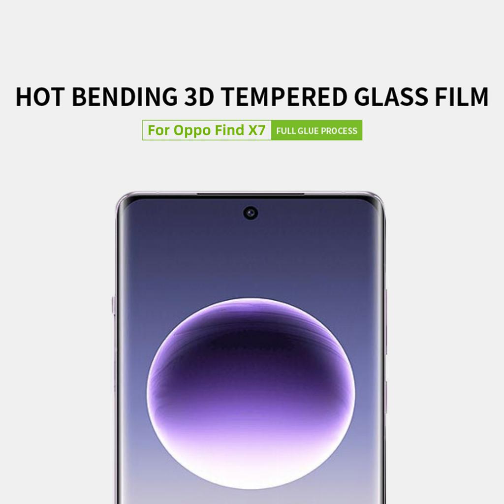 PINWUYO For Oppo Find X7 5G 3D Hot Bending Screen Protector Full Glue Tempered Glass Film