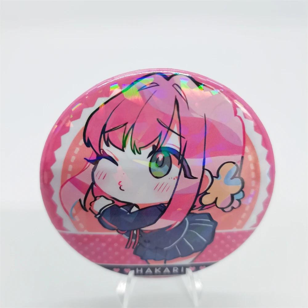 100 Girls You Cartoon Anime 58mm Laser Brooch Pin Characters Yoshimoto Shizuka Eiai Nano Pendant Jewelry
