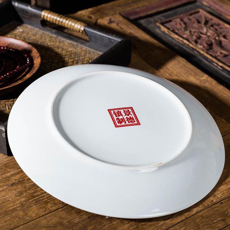 26cm čínský tradiční porcelánový talíř Tradiční pastelové ozdoby Starožitné památky Dekorace Kreativní řemesla