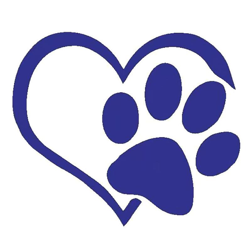 Love Heart Dog Paw Footprint Highly Reflective Sticker For Car Window Bumper Night Driving Warning Sign Reflector Animal Decal