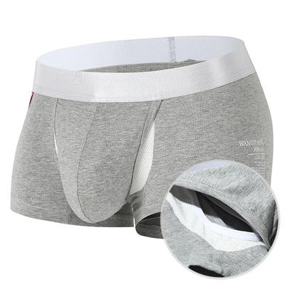 Open Front Underwear Men Cotton Sexy Men Boxer Shorts Panties Breathable Pouch Bulge Underpants Male