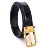 New Men's Genuine Crocodile Skin Seamless Belly Belt with 3.5cm Buckle