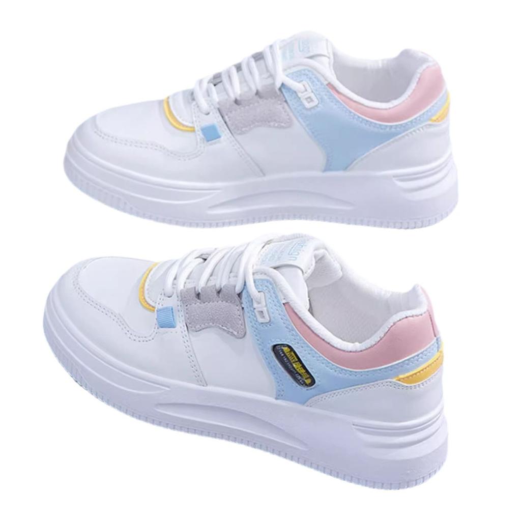 Versatile Thick Casual Baseplate Sports Color Matching White Shoes Women's 2025 Summer New Popular High-value Flat Baseplate Shoes