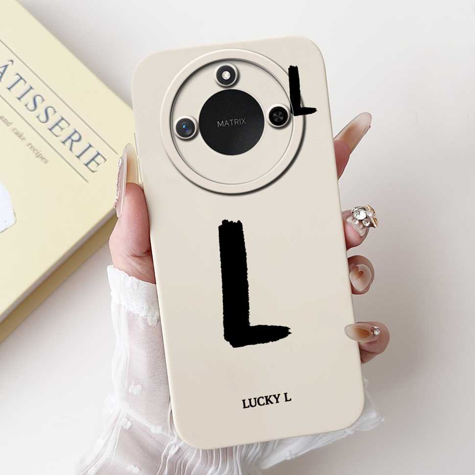 Protective Cases For Huawei Honor X60 5G 6.8"Case Fashion Style Letter A-Z Soft Silicone Cover For Honor X60 X60 BRC-AN00 Bumper