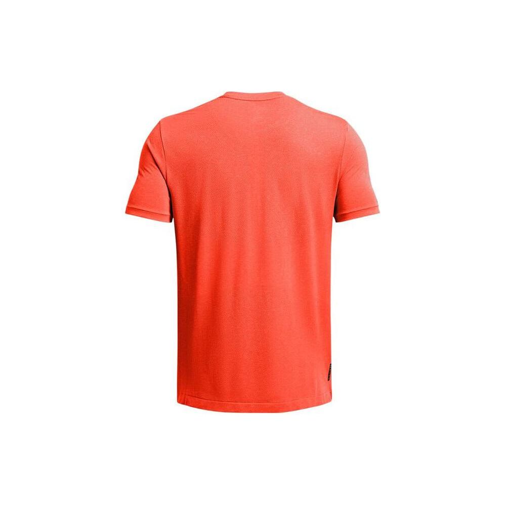 Under Armour Solid Color Small Logo Crew Neck Pullover Short Sleeve T-Shirt Men T-Shirts Orange 1376781-296
