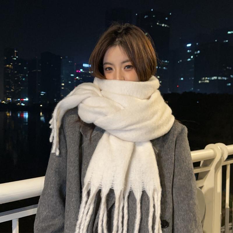 Καρό Μονόχρωμο Κασκόλ Γυναικείο Χειμωνιάτικο Παχύ Σάλι Απομίμηση Κασμίρ Κορεάτικο Στυλ Ζεστό Κασκόλ Λαιμού