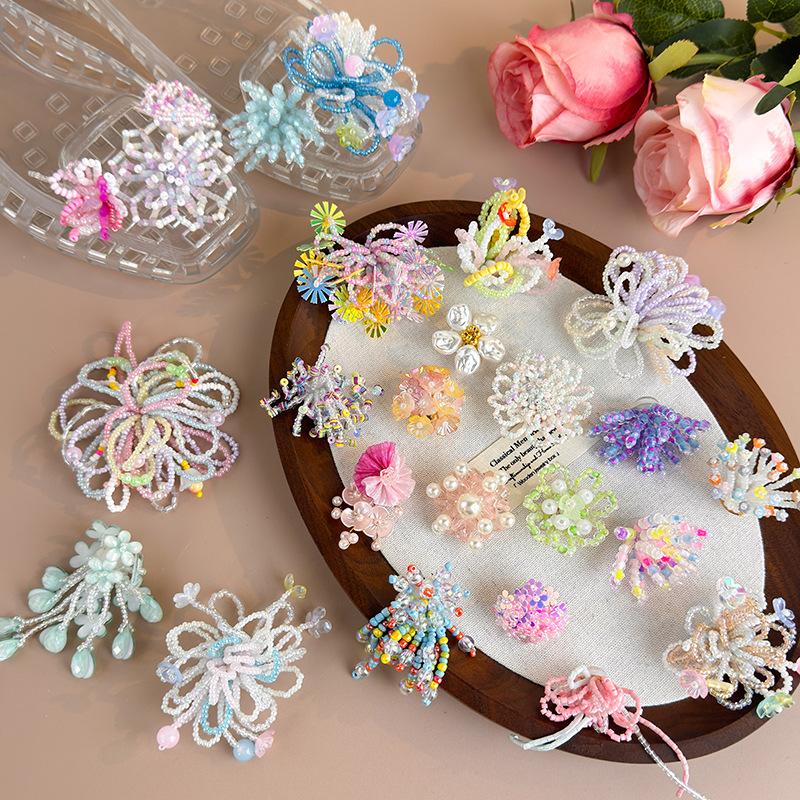 Shoe Decorations Imitation Pearl Colorful Flower Handmade DIY Beaded Shoe Buckle Shoes Decorative Accessories 2026 Fashion New