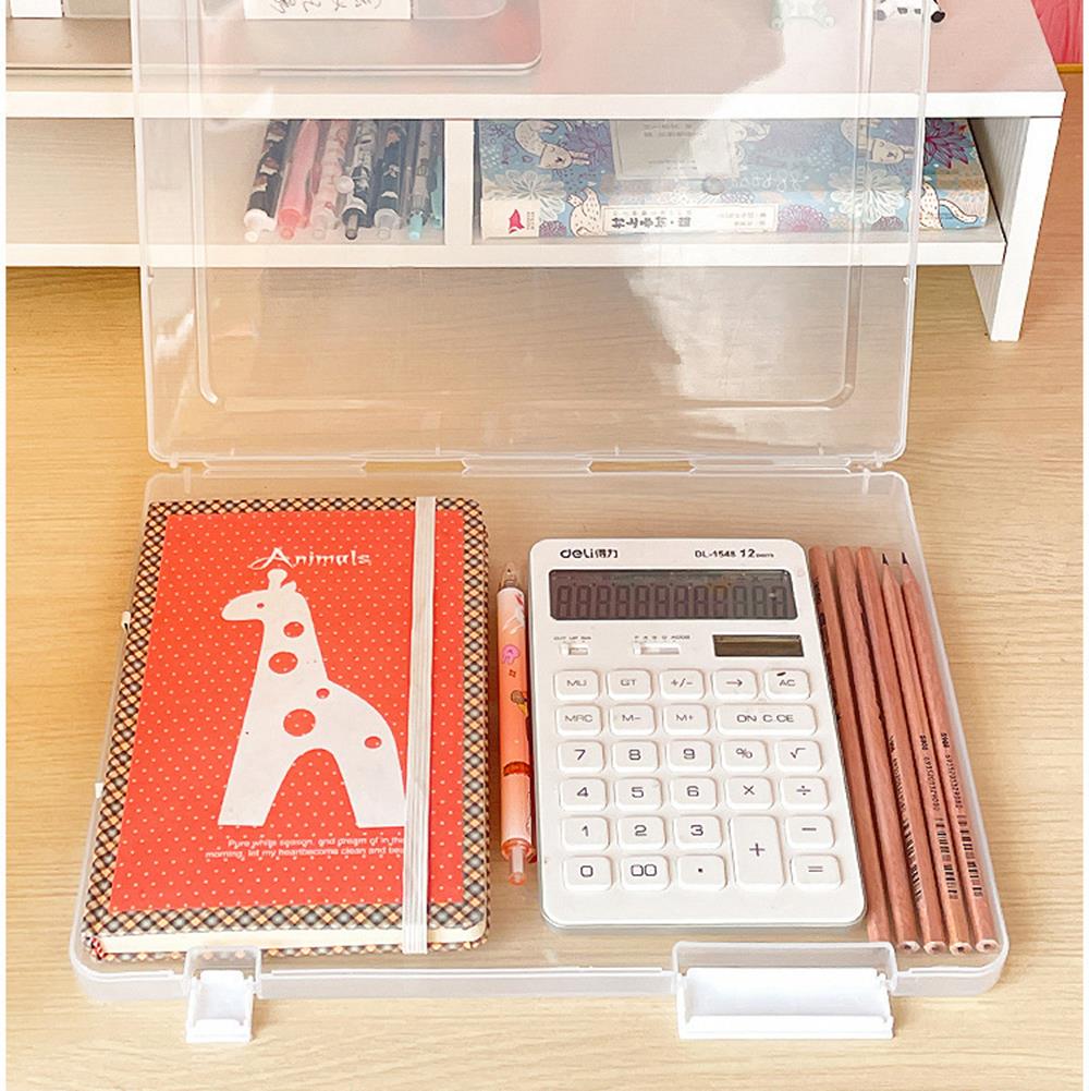 Document Organizer Transparent Double Buckle Plastic Archive Box Waterproof Dustproof Visa Double Buckle Plastic File Box
