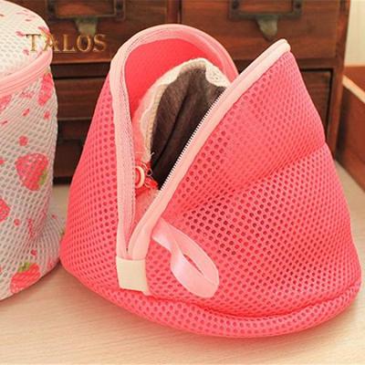 Borsa da Lavaggio Pieghevole Durevole Forma Triangolare Protezione Intimo Reggiseno Sacchetto per Lavanderia Alta Qualità