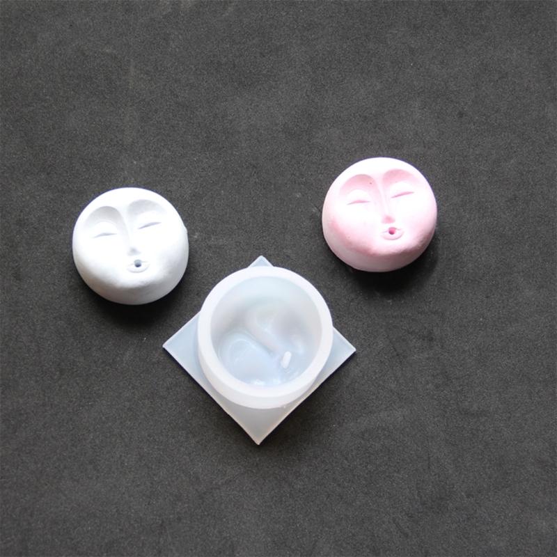 Incenses Tray Silicone Molds Handmade Human Face Pattern Incenses Insert Stick Holder Cements Plasters Mould Crafts Decors