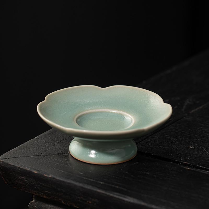 Ru Kiln Sky Blue Crackle Ceramic Tea Cup - Single Tea Tasting Bowl with High-End Gift Packaging