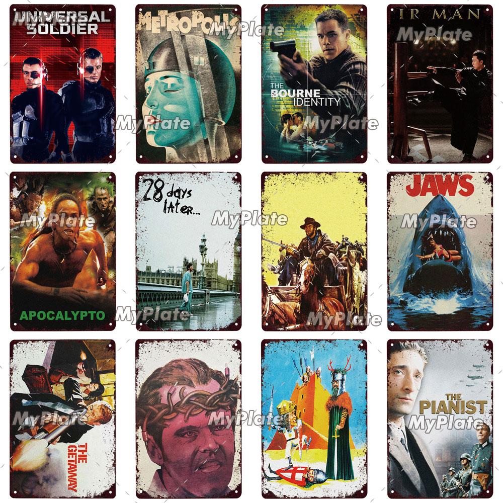 Science Fiction Film Poster Metall Zeichen Vintage Plaque Zinn Zeichen Platte Wand-dekor Für Club Mann Cave Kunst Malerei film