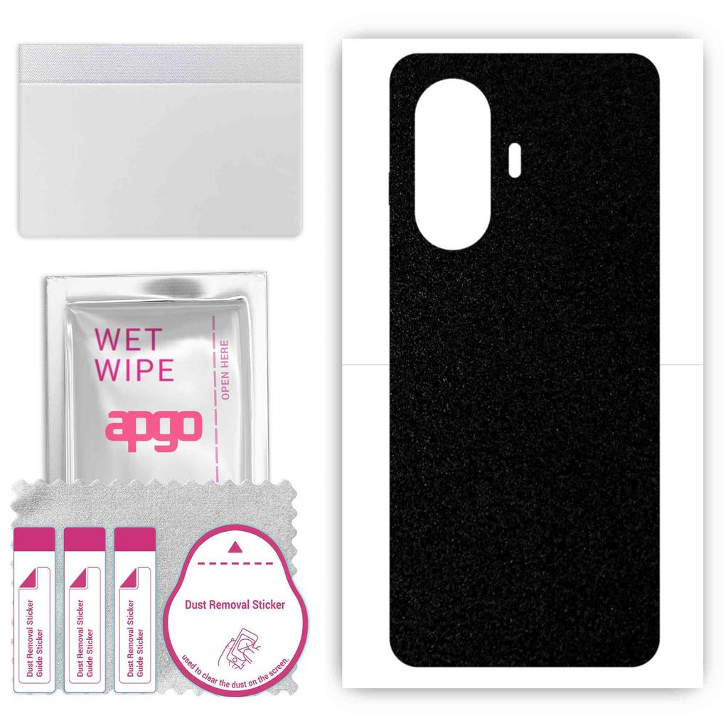 apgo Ochranná samolepka na zadní stranu kompatibilní s Huawei Nova 11 Pro, Obalová fólie, Fólie, Vinyl - Vzor Matná černá