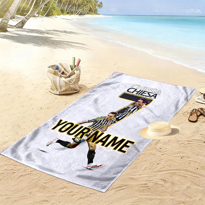 Custom Juve  Print Beach Towel, Large Soft Quick Dry Towel for Beach Camping Swimming