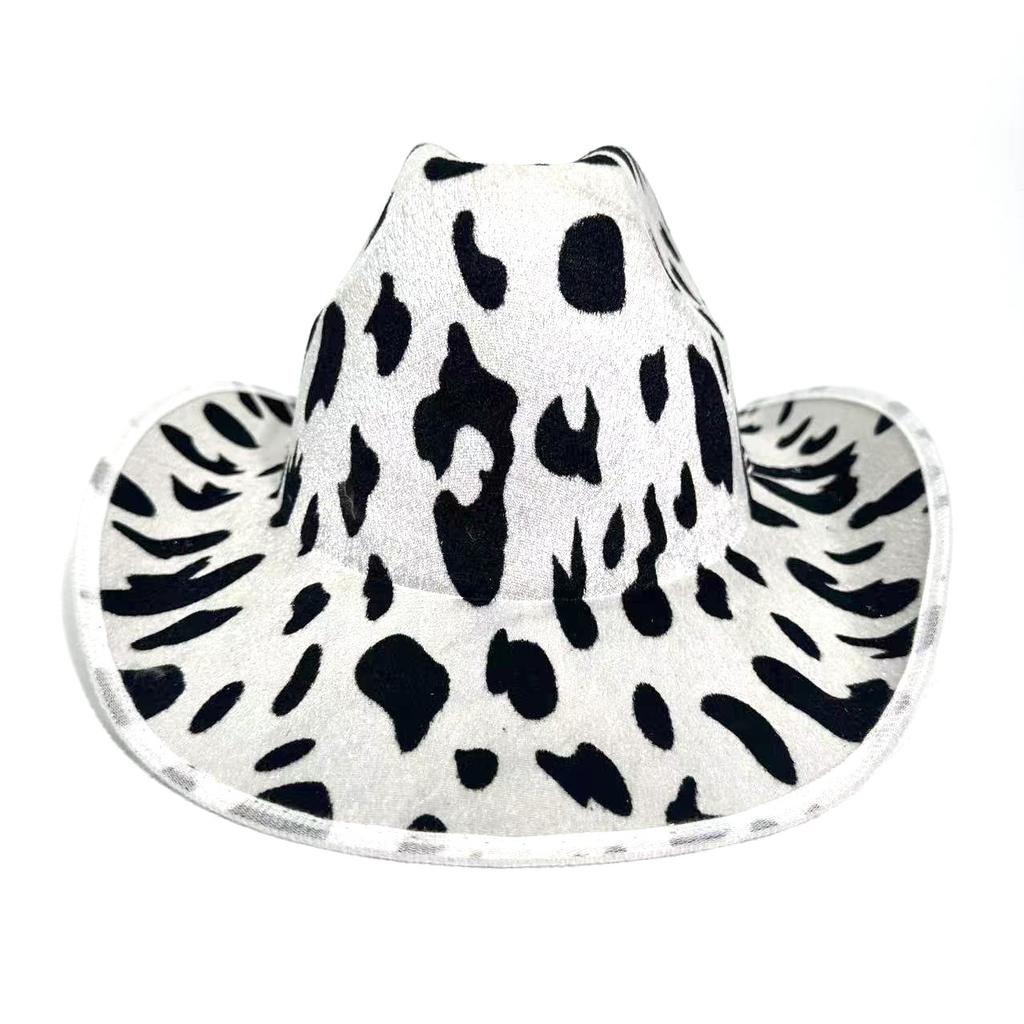 Hat Cow Pattern Western Cowboy Hat Ball Party Hat Versatile Jazz Hat