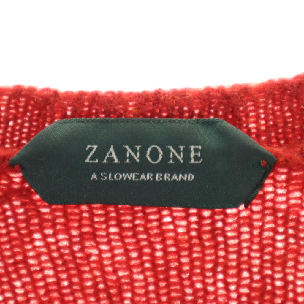 ZANONE Made In Italy 100% Wool Long Sleeve Crew Neck Sweater 54 Red Knit Men's Used