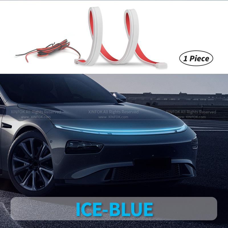 

XINFOK Светодиодная лента для подсветки капота автомобиля Универсальные автомобильные декоративные атмосферные лампы Подсветка салона Для дневных ходовых огней DRL 12 60cm (23 inch)