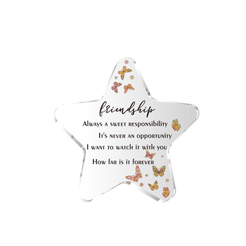 Pentagramm Transparentes Acryl Geschenk für Freunde Freundschaftssouvenir Dekorative Geschenkanhänger