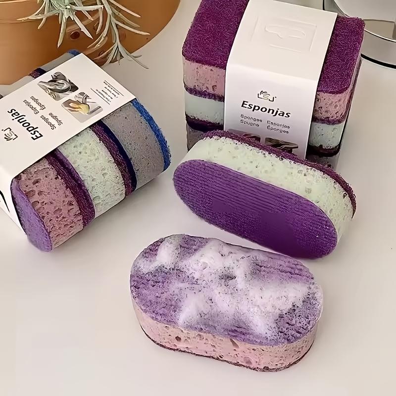 6pcs Thick High-Density Sponge for Washing Color-Coded Sponges That Won'T Stick to Oily Pots Double-Sided Kitchen Cleaning Cloth