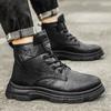 Ankle Boots Men's Casual Shoes Platform Sports Shoes Leather Shoes Fashion Round Toe Motorcycle Boots Man Casual Shoes Safety