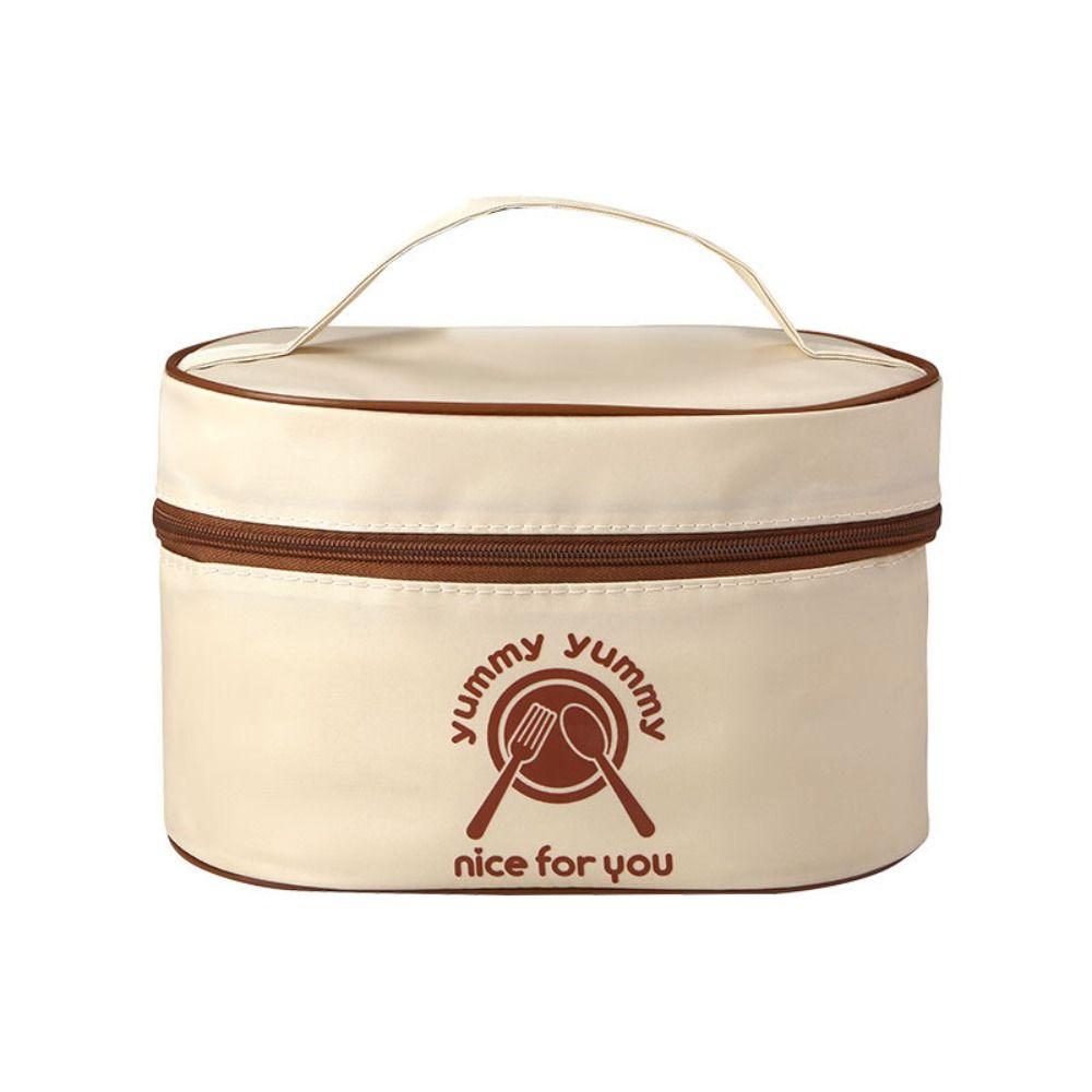 Round Barrel Food Storage Bag Large-Capacity Tote Lunch Bag Portable Lunch Box