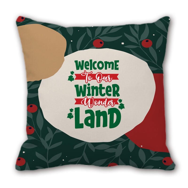 Short-Pile Christmas Pillow Holiday Pillow Printed Home Decor Cushion Cover