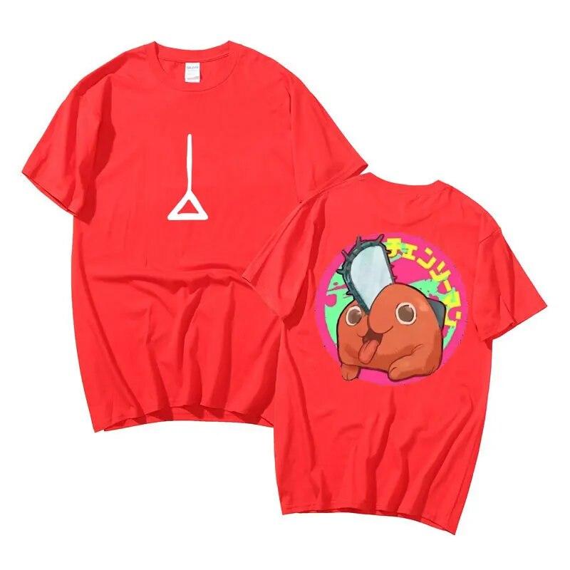 Anime Chainsaw Unisex Denji Pochita Double Sided Print T Shirt Unisex Funny Cartoon T-shirt Unisex Women Fashion Unisexga Cotton Tee Shirt