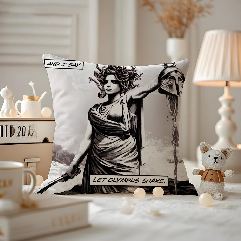 Funny FriendsCartoon Illustrations Cushion Cover Anti-dustmite Pillowcase Invisible Zipper Silky Short Plush Sofa Cushion Cover
