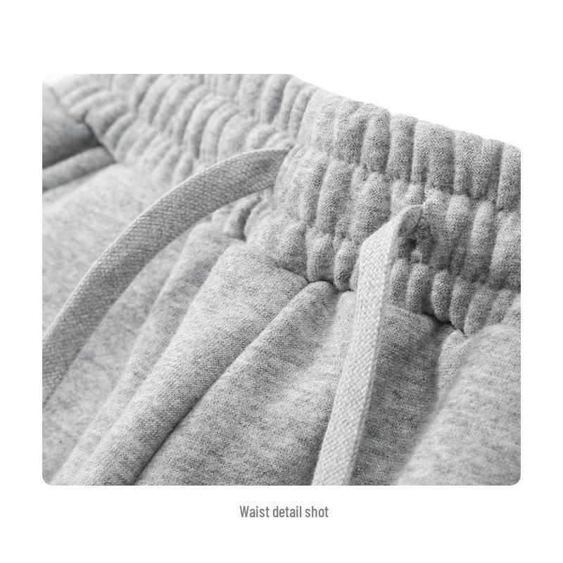 Dengjue Męskie 2024 Jesienne Spodnie Dresowe ze Sznurkiem, Ciężkie, z Aksamitem do Noszenia na Co Dzień