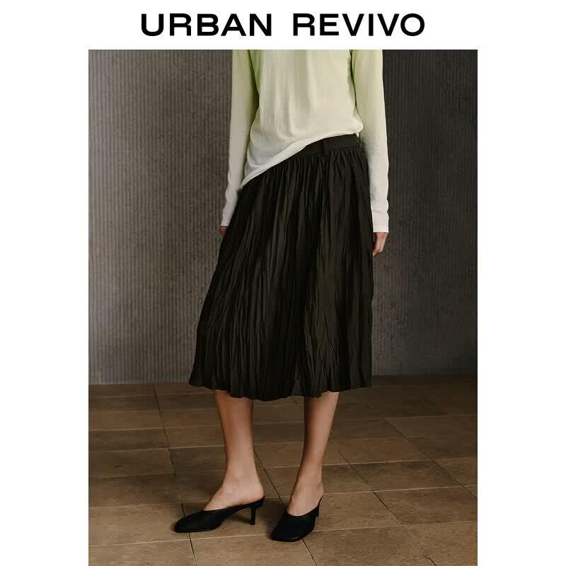 UR Urban Series Textured Pleated Midi Skirt