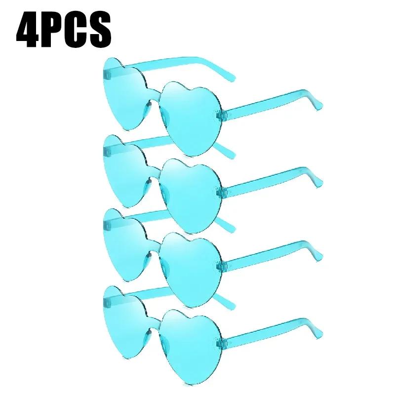 Sunglasses for Women Jelly Color Frameless Heart Shaped One-piece Glasses Dazzling Color Glasses