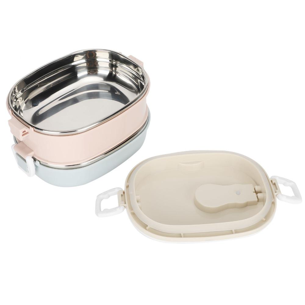 Stackable Design Stainless Steel Lunch Box Round Shape Insulated Lunch Container Outdoor Travel