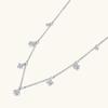 Fine 925 Sterling Silver Gold Plated Setting 0.66CT VVS GRA Moissanite Jewelry Four Leaf Clover Chokers Necklaces for Women