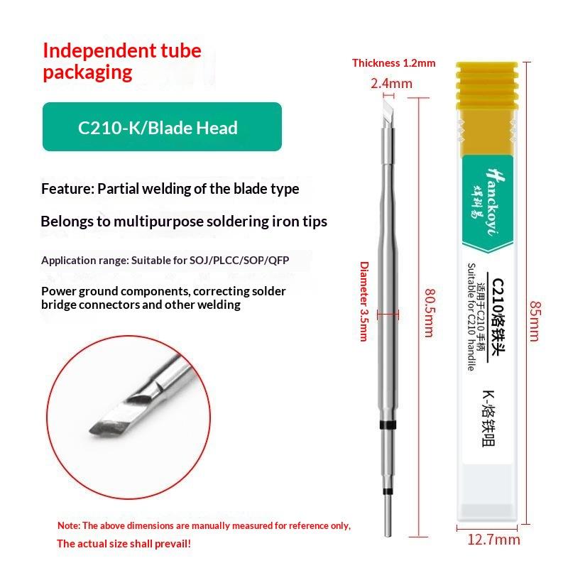C210 C245 Soldering Iron Tip Universal T245 Handle Suitable for Soldering Station Mobile Phone Motherboard Repair Professional Tools