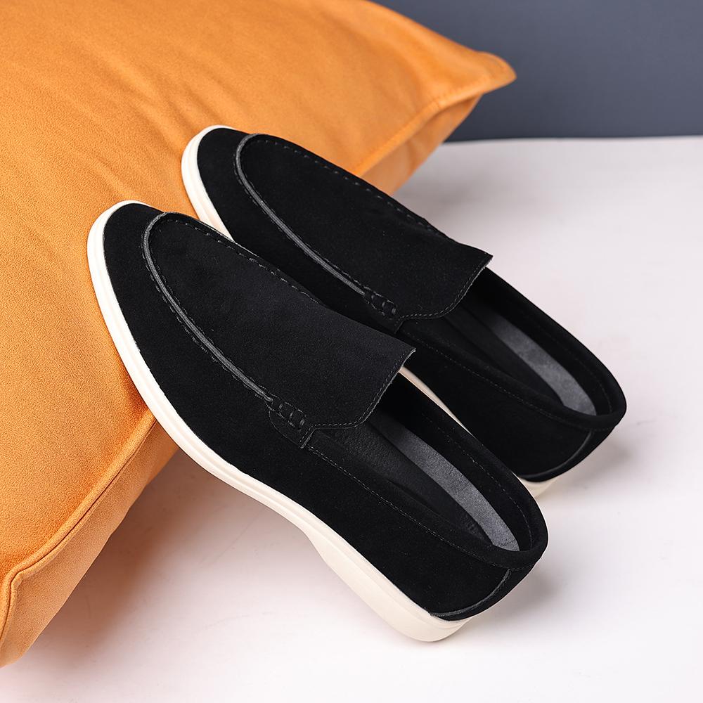 Fashion Breathable Male Walking Shoes Luxury Brand Men's Suede Loafers Casual Slip-On Dress Shoes All-match Comfortable Flat for Men