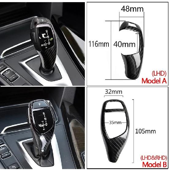 Textura de fibra de carbono para bmw f30 f10 f15 f07 f20 f21 f22 f32 f34 f35 5gt quadro do painel de mudança de engrenagem do carro botão de engrenagem capa cabeça guarnição