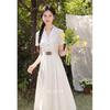 Women's French Style Apricot A-Line Shirt Dress