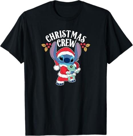 Lilo Stitch Holiday Stitch And Scrump Christmas Black TShirt S