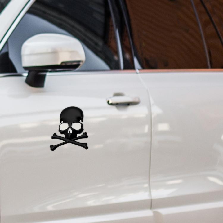 Skull & Crossbones 3D Metal Emblems Waterproof Auto Decal Unique for Autos & Motorbikes Add a Touch of Personality