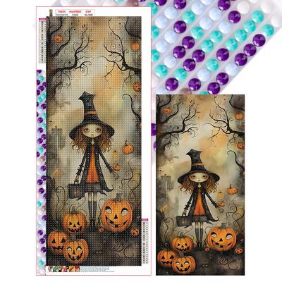 A# 5D DIY Full Round Drill Diamond Painting Witch Kit Home Decor Art Craft 30x70