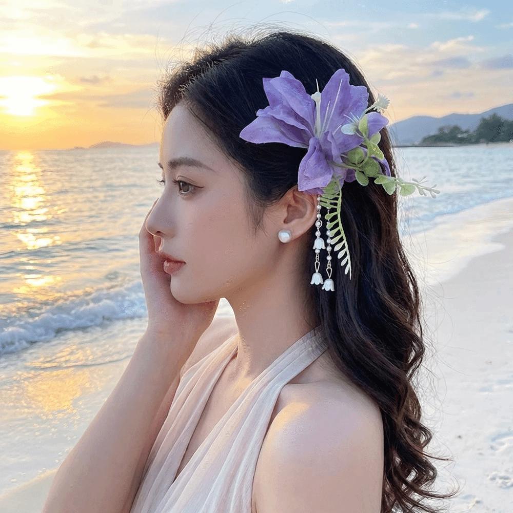 Pearl Hanfu Hair Accessories Tassel Chinese Style Hair Clip Exquisite Flower Hairpin  Women