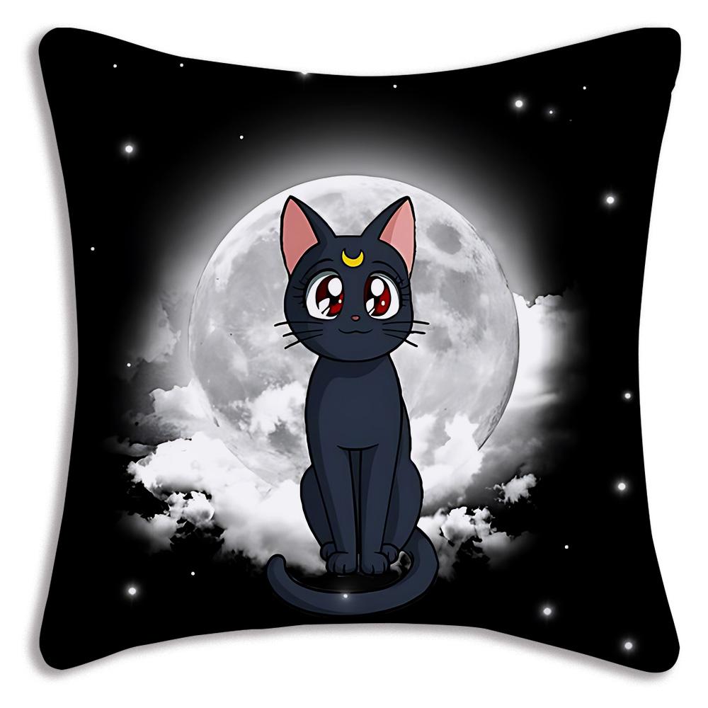 1PC Cute M-shaped Moon Pillowcase Cartoon Sofa Decoration Home Double-sided Printing Cute Square Cushion Pillowcase