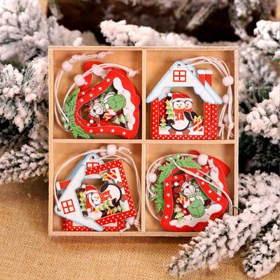 Pendentifs d'ornement de noël en forme de flocon de neige, décoration de noël en bois, décor de Festival d'arbre de noël
