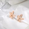 Wind Niche Design Three-dimensional Petal Retro Earrings, Temperament 18k Gold Earrings Annual Gift